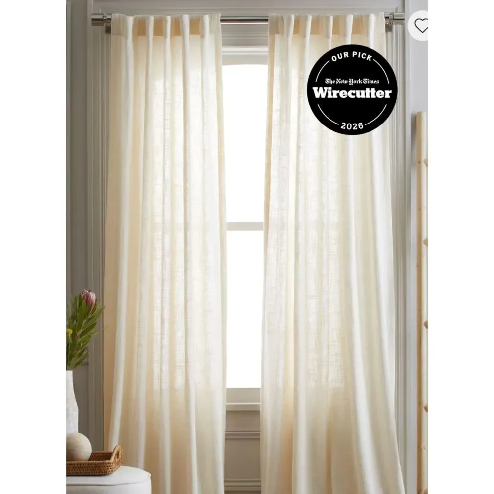 Quince- Cotton Sheer Curtain Set (Set of 2) - 48x108